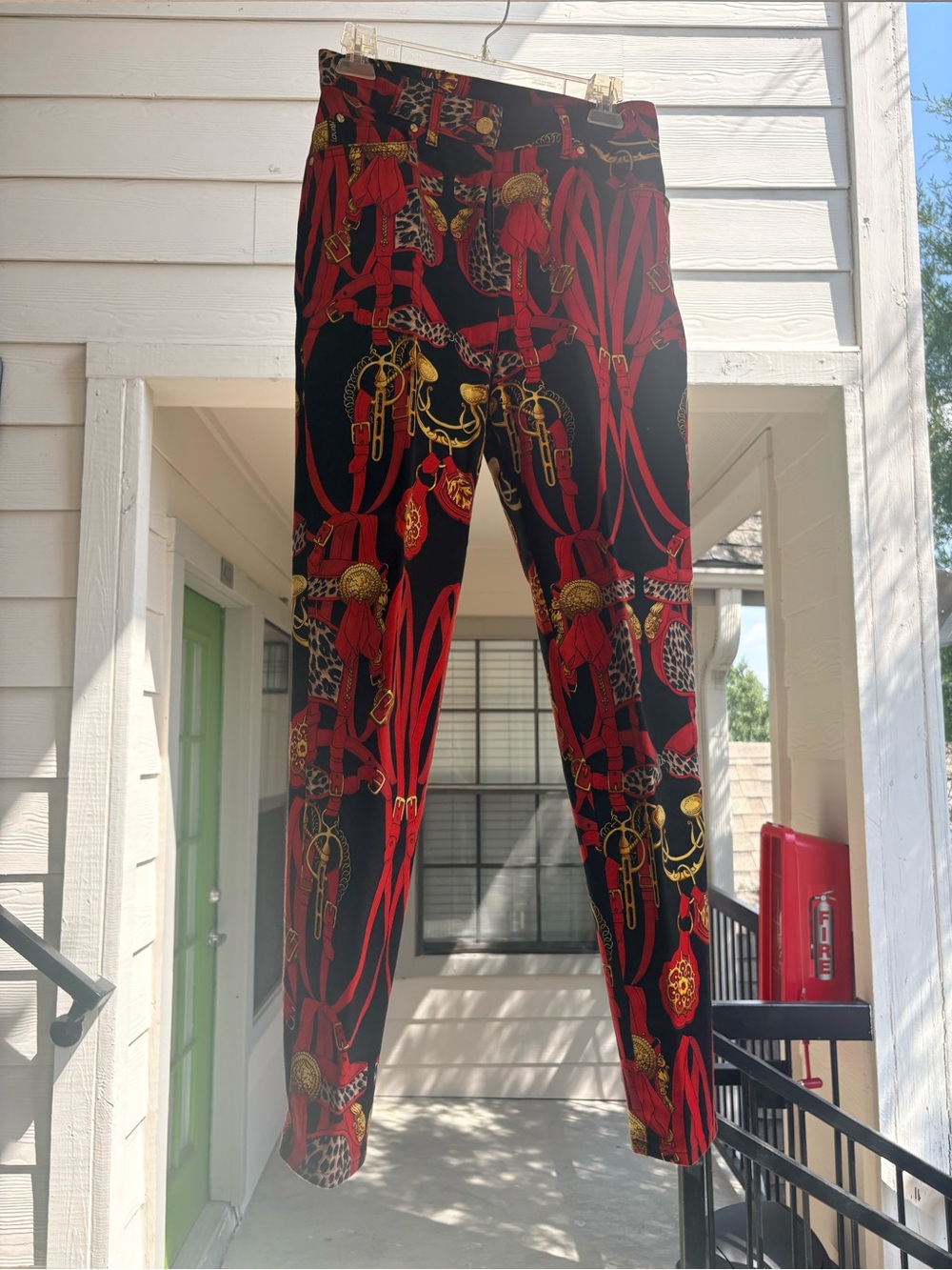 Laurél By Escada Vintage Belt Print Pants